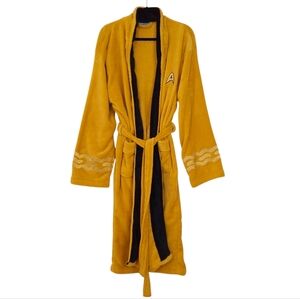 Robe Factory Star Trek Captain Kirk uniform logo plush fleece robe yellow black